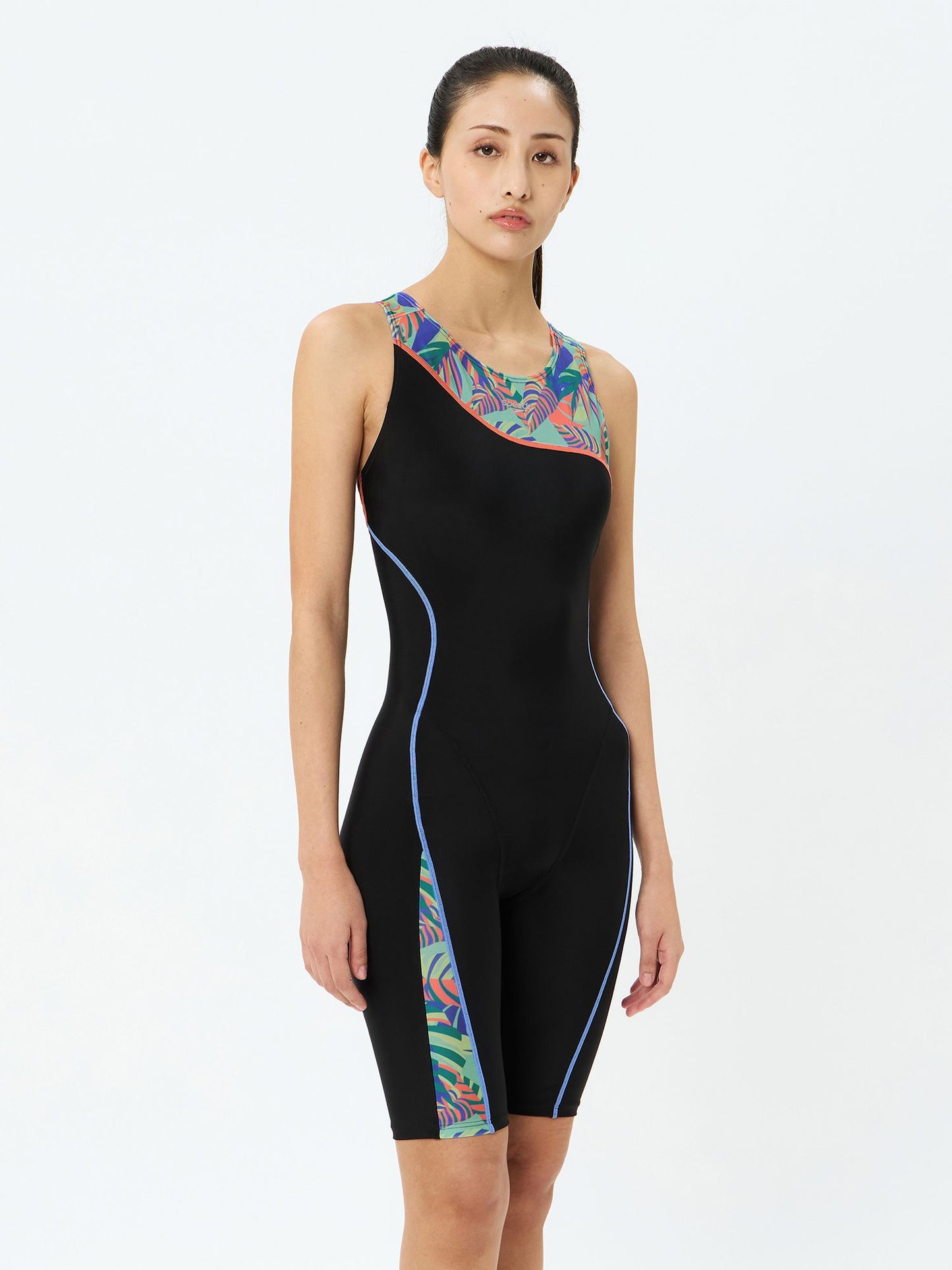 【Speedo(スピード)】レディース フィットネス水着 アシンメトリーLoosen(ルースン) ニースキン オールインワン SFW12565