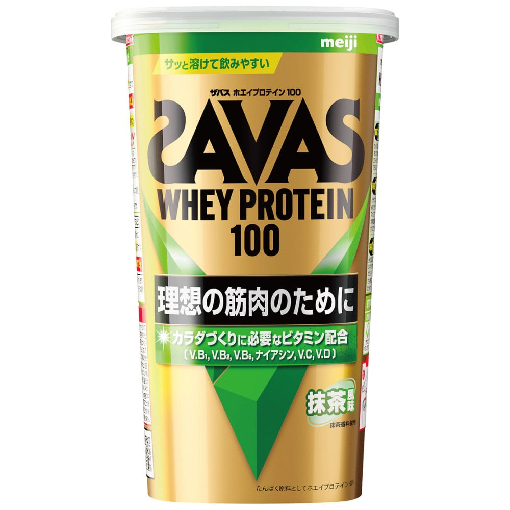 【SAVAS】ホエイプロテイン100 4種のビタミンB群 ビタミンC配合 ビタミンD配合 抹茶風味 280g