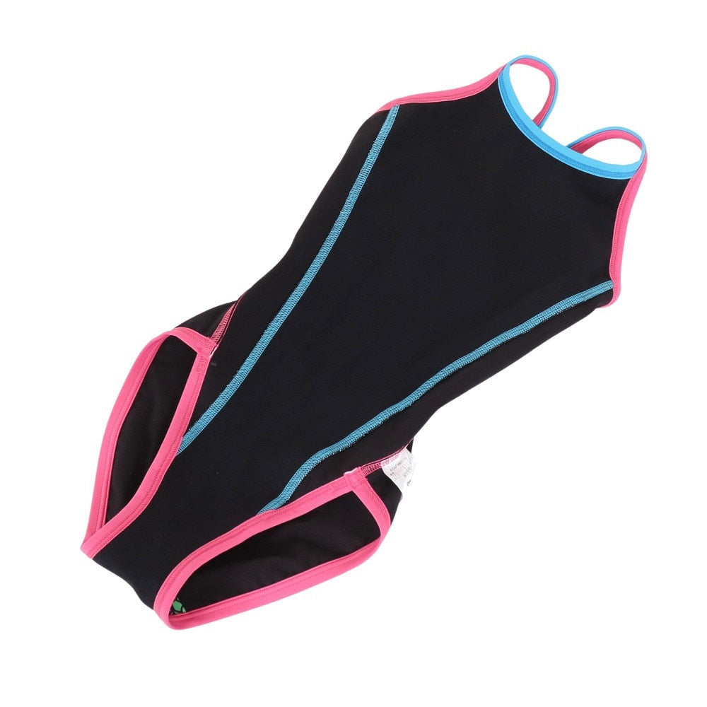 【arena(アリーナ)】ジュニア 女子 競泳水着 トレーニング水着 練習用水着 TOUGHSUIT(タフスーツ)ワンピース オープンバック AS4FWM03G BK01