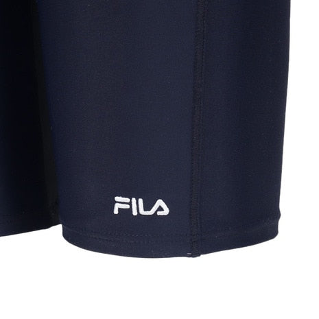 フィットネス水着 レディース FILA セパレート 上下セット リーフ柄プリントジップセパ M-LL 体型カバー フィラ