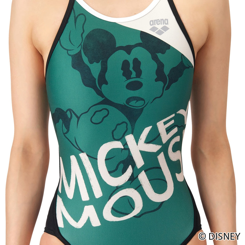 ★セール価格 1/31 23:59まで★【arena(アリーナ)】レディース 競泳水着 競泳用 トレーニング水着 ミッキーマウス ミッキー TOUGHSUIT(タフスーツ)ディズニー Disney MICKEY MOUSE AS6SWM50L