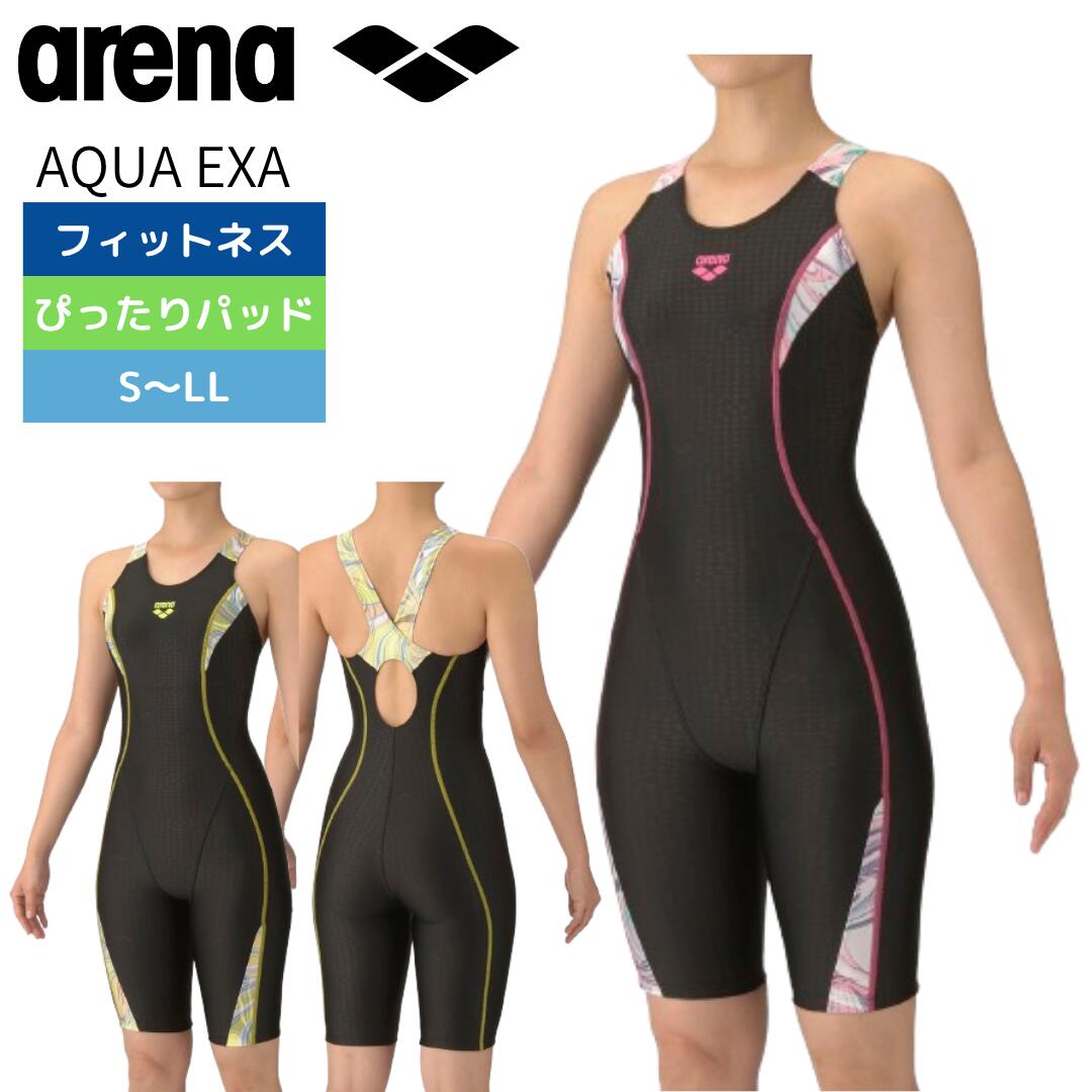 スポーツ用水着 Lサイズ ブラック/ピンク 変形水着 フィットネス水着 レディース 水泳 フィットネスワンピース スパッツ