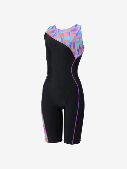 Speedo レディース フィットネス水着 パズルルースンニースキン PUZZLE LO-KNEE オールインワン フィットネス ジム プール SFW12611