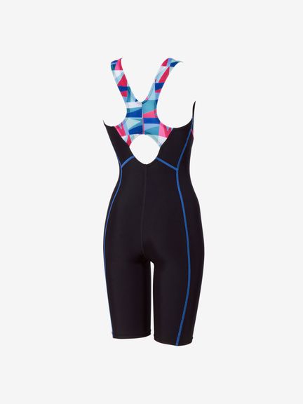 Speedo レディース フィットネス水着 パズルルースンニースキン PUZZLE LO-KNEE オールインワン フィットネス ジム プール SFW12611