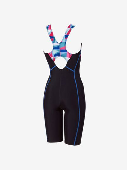 Speedo レディース フィットネス水着 パズルルースンニースキン PUZZLE LO-KNEE オールインワン フィットネス ジム プール SFW12611