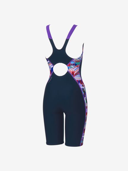 Speedo レディース 競泳水着 練習用水着 トレーニング水着 TurnS ターンズ ワーディングストライプスターンズパズルミニオープンバッグニースキン スピード オールインワン W-STRIPES T-MO KNE STW12607