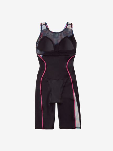 Speedo レディース フィットネス水着 パズルルースンニースキン PUZZLE LO-KNEE オールインワン フィットネス ジム プール SFW12611