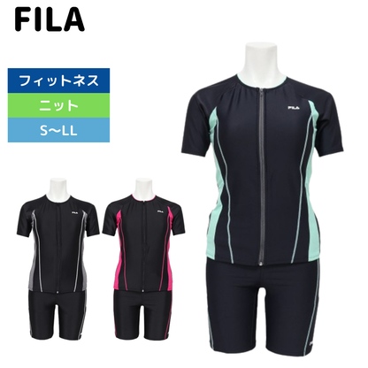 フィットネス水着 袖付フルジップセパレート【 FILA (フィラ) 3132035 】