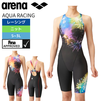 AQUA RACING レーシングワンピーススパッツ（オープンバック・ハーフレッグ）【arena(アリーナ)-水着 ARN-4062W】