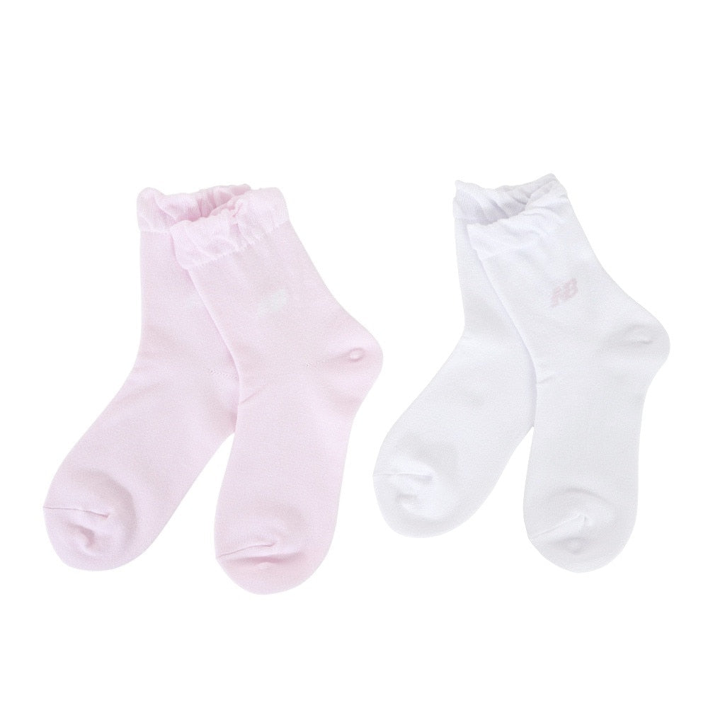 【New Balance（ニューバランス ）】靴下 2足組ソックス ガールズ ロゴソックス LAS45711AS1