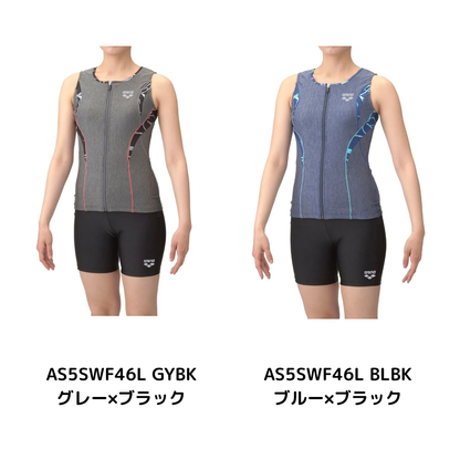 【arena（アリーナ）】レディース フィットネス水着 すらっとセパ セパレート ノースリーブ 袖なし AS5SWF46L