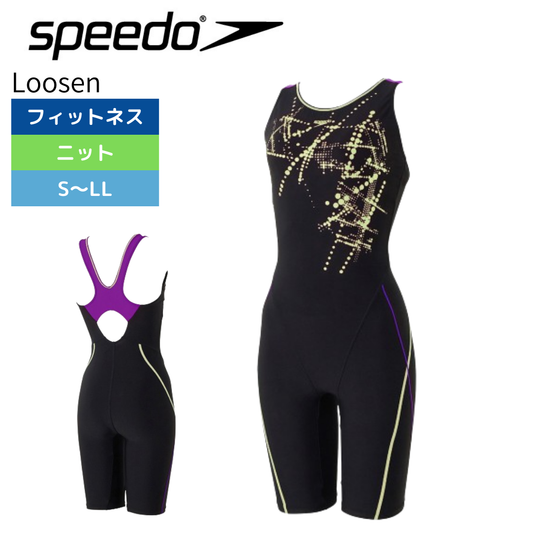 フィットネス水着 スプラッシュドットルースンニースキン　【speedo(スピード) SFW12059 PU パープル】