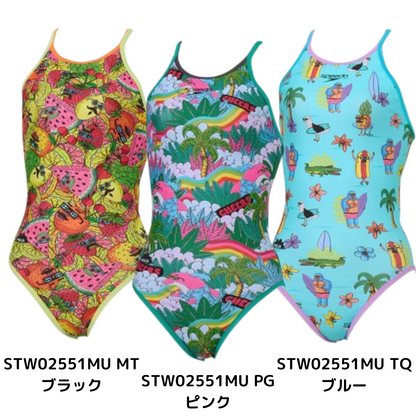 【Speedo（スピード）】レディース 競泳水着 トレーニング水着 練習用水着 TurnS（ターンズ）ワンピース　「MULGA THE ARTIST(モルガ)」コラボ　STW02551MU