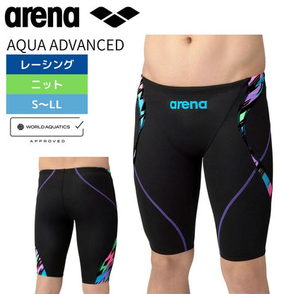 【arena（アリーナ）】メンズ 競泳水着 レーシング水着 WA承認 AQUA ADVANCED（アクアアドバンスド）スパッツ（ハーフレッグ） AS5SRC24M