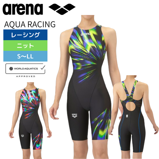 【arena（アリーナ）】レディース レーシング水着 WA承認 AQUA RACING(アクアレーシング） ワンピ－ススパッツ ハーフレッグ AS5FRC66L 競泳水着