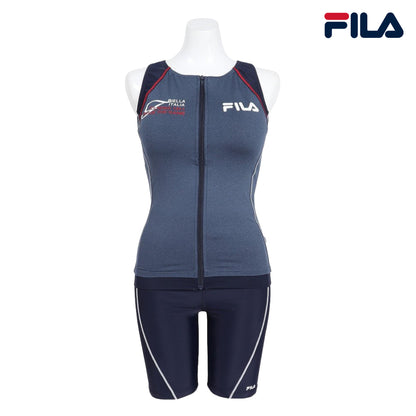 【FILA（フィラ）】レディース フィラ フィットネス水着 水泳 無地 ジップセパレート水着 M-LLサイズ 316601 上下セット ジップ