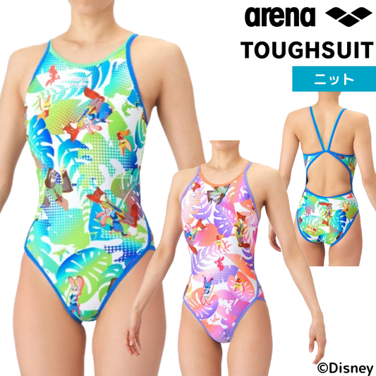 ★セール価格 1/31 23:59まで★【arena（アリーナ）】レディース 競泳水着 練習用 トレーニング水着 TOUGHSUIT(タフスーツ) ズートピア ディズニー ニック ジュディ ワンピース Disney Zootopia AS6SWM56L