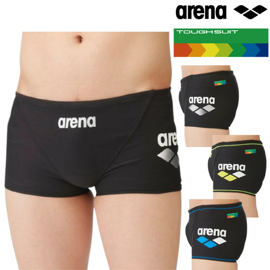 ★セール価格 1/31 23:59まで★【arena（アリーナ）】競泳水着 メンズ 水泳 TOUGHSUIT(タフスーツ） トレーニングスパッツ ショートレッグ 黒×青 SS-3Lサイズ SAR-4104