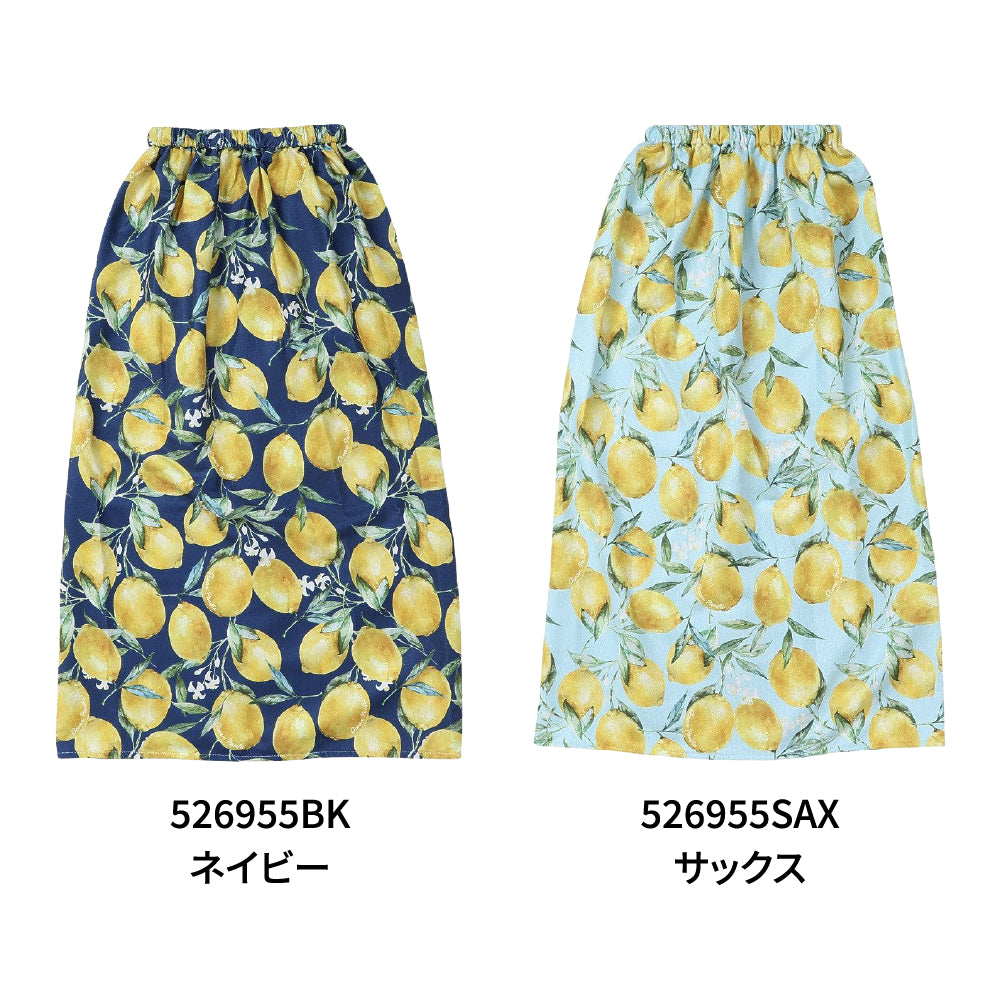 水泳 レモン柄 巻きタオル 526955BK