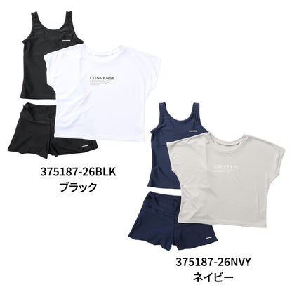 スクール水着 ジュニア 女子 ガールズ 水泳 Tシャツ付き セパレート 3点 375187
