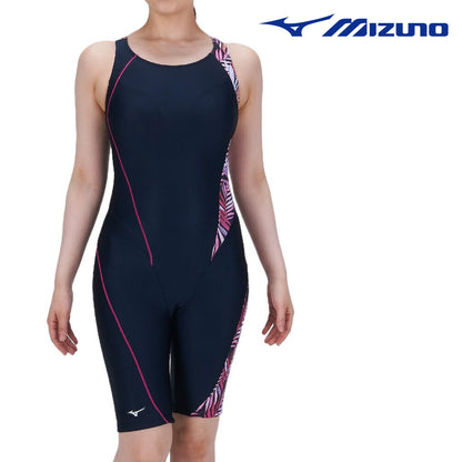 MIZUNO（ミズノ） フィットネス水着 レディース 水泳 オールインワン 紺×ピンク S-3Lサイズ N2JGD31386