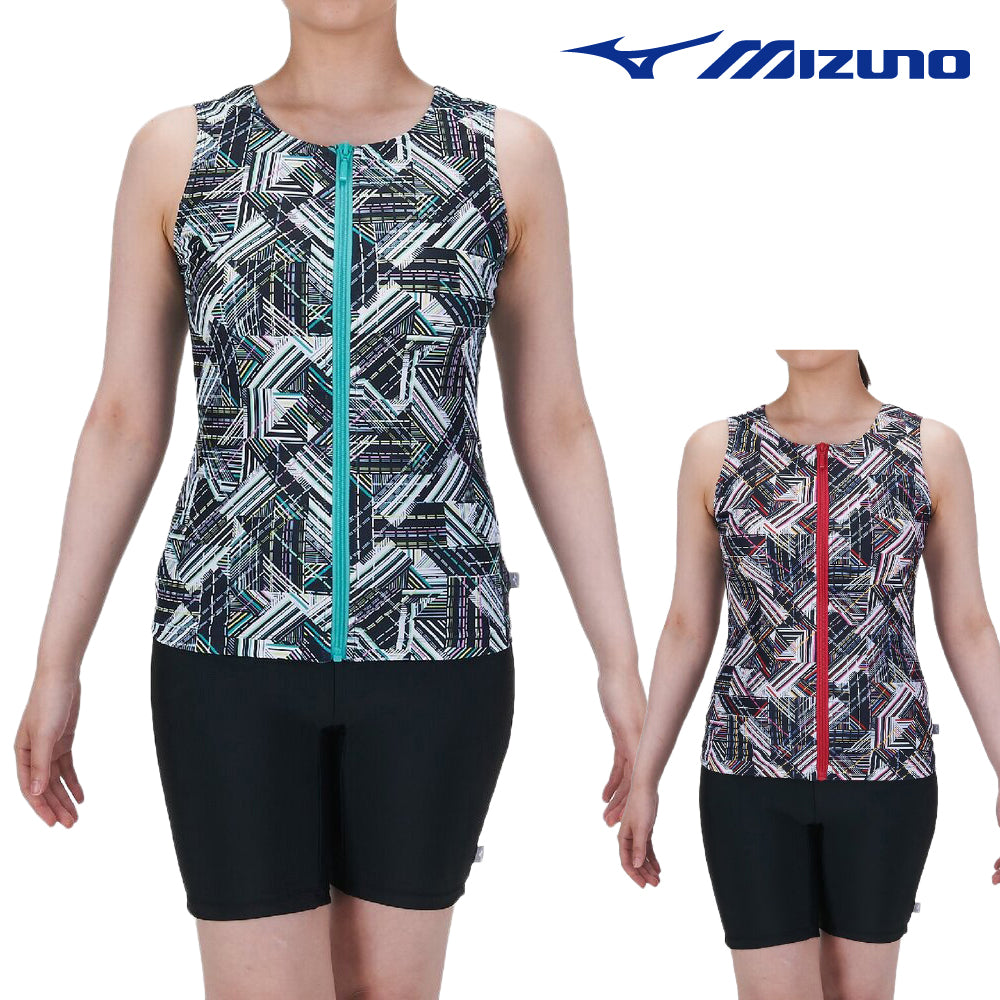 MIZUNO(ミズノ) アクア フィットネス水着 レディース 水泳 セパレート ジップ付き N2JGD322