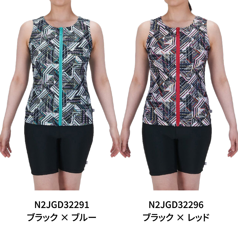 MIZUNO(ミズノ) アクア フィットネス水着 レディース 水泳 セパレート ジップ付き N2JGD322
