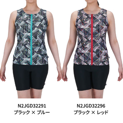 MIZUNO(ミズノ) アクア フィットネス水着 レディース 水泳 セパレート ジップ付き N2JGD322