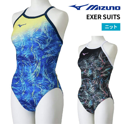 競泳水着 練習用 エクサースーツ レディース トレーニング水着 MIZUNOミディアムカット ミズノ N2MAD271