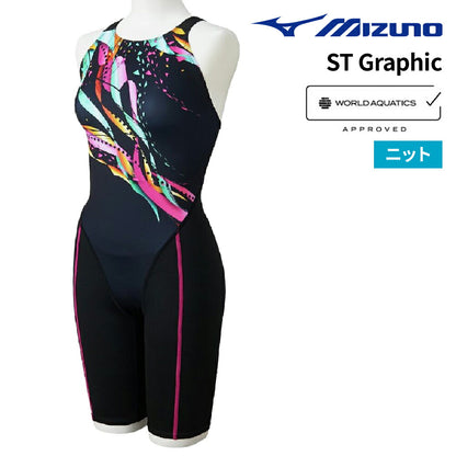 競泳水着 WA承認 レーシング水着 レディース MIZUNO STGraphic ハーフスーツ ミズノ N2MGD242