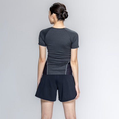 【NIKE（ナイキ）】レディース フィットネス水着 水泳 半袖 ジップ セパレーツ 黒 M-3Lサイズ 2993171-0009 上下セット フレアシルエット