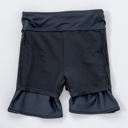 【NIKE（ナイキ）】レディース フィットネス水着 水泳 半袖 ジップ セパレーツ 黒 M-3Lサイズ 2993171-0009 上下セット フレアシルエット
