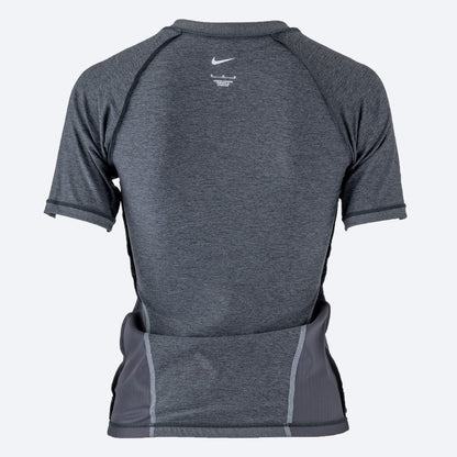 【NIKE（ナイキ）】レディース フィットネス水着 水泳 セミロングレギンス 半袖 ジップ セパレーツ 黒 M-LLサイズ 2993173-0009