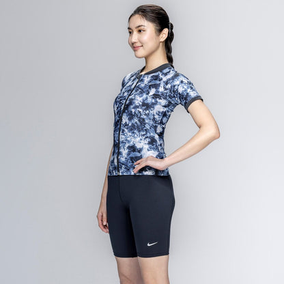 【NIKE（ナイキ）】レディース フィットネス水着 水泳 FA26シーズン プリント 半袖 セパレーツ ピンク M-LLサイズ 2993175-0003 上下セット