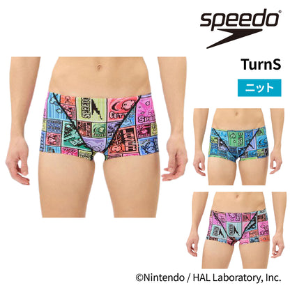星のカービィコラボ第2弾 競泳水着 練習用 メンズ カービィ kirby Speedoドットブロック TurnS ターンズ ボックス スピード トレーニング水着 ST52602