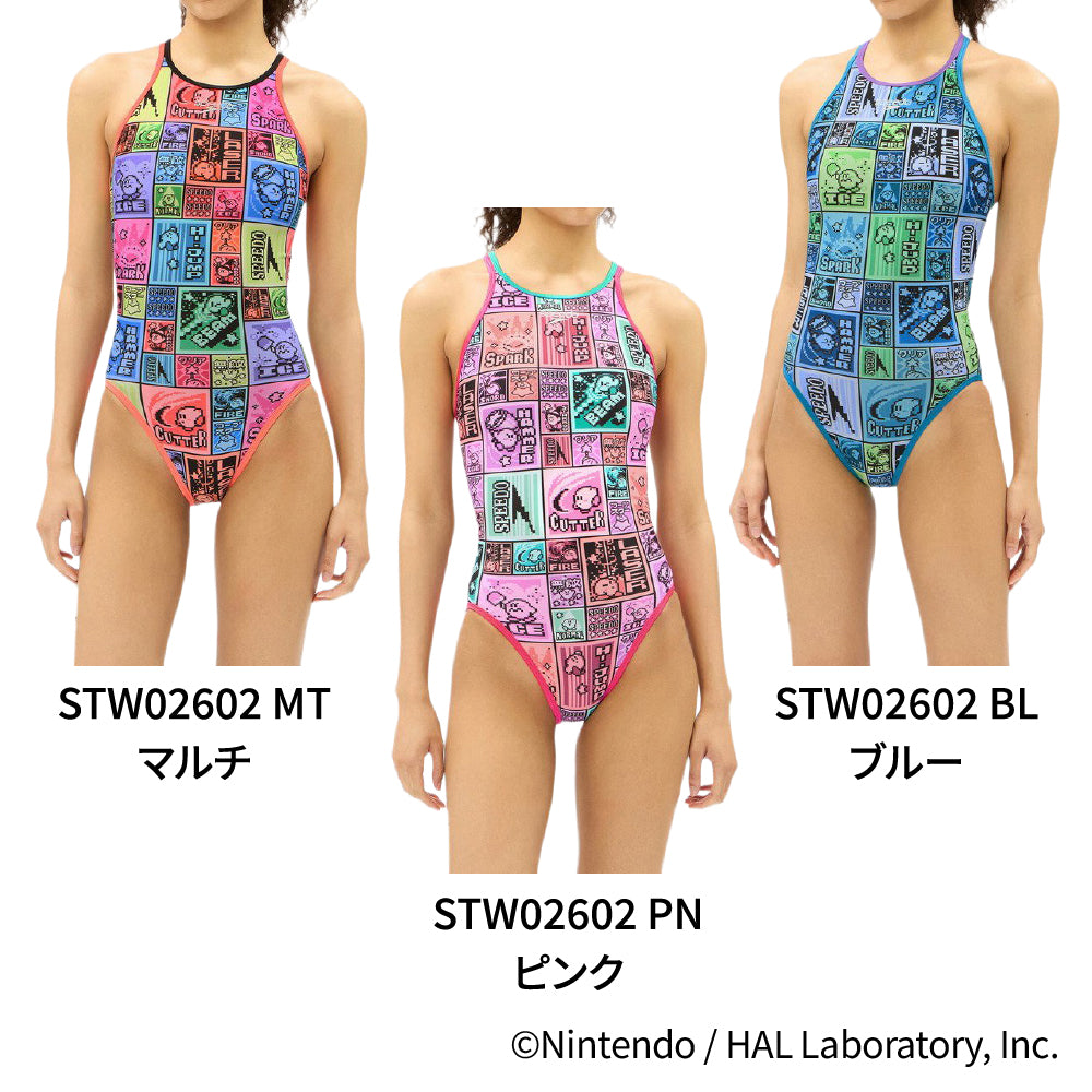 星のカービィコラボ第2弾 競泳水着 練習用 レディース カービィ ドットブロック クロッシェ ターンズ TurnS トレーニング水着 Speedo kirby STW02602