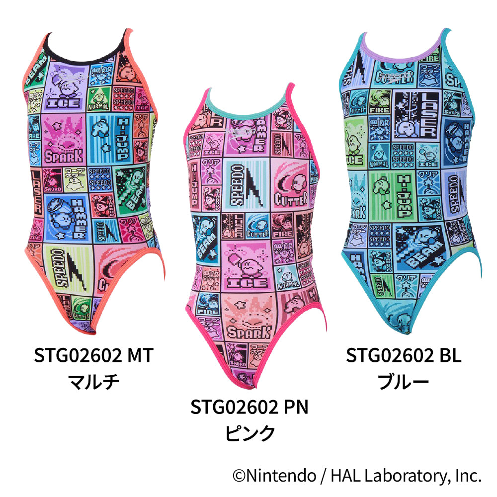星のカービィコラボ第2弾 競泳水着 練習用 ジュニア 女子 カービィ スピード ドットブロック ターンズ トレーニング水着 ガールズ Speedo TurnS STG02602