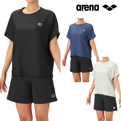 【arena（アリーナ）】レディース 水着 水泳 フィットネスセパレート Yバック ミドルレッグ Tシャツ 3点セット S-LLサイズ AS6FWF64L