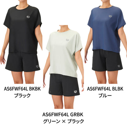 【arena（アリーナ）】レディース 水着 水泳 フィットネスセパレート Yバック ミドルレッグ Tシャツ 3点セット S-LLサイズ AS6FWF64L