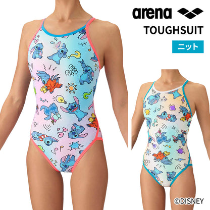 【arena（アリーナ）】競泳水着 練習用 トレーニング水着 TOUGHSUIT タフスーツ レディース ワンピース S-LLサイズ AS6FWM56L ディズニー スティッチ