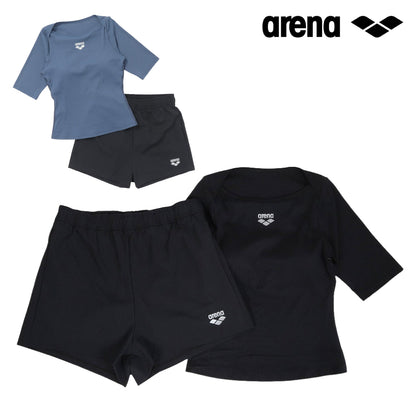 【arena（アリーナ）】レディース フィットネス水着 水泳 フィットネスセパレーツ 上下セット S-LLサイズ AS6SWF50L 半袖 水着