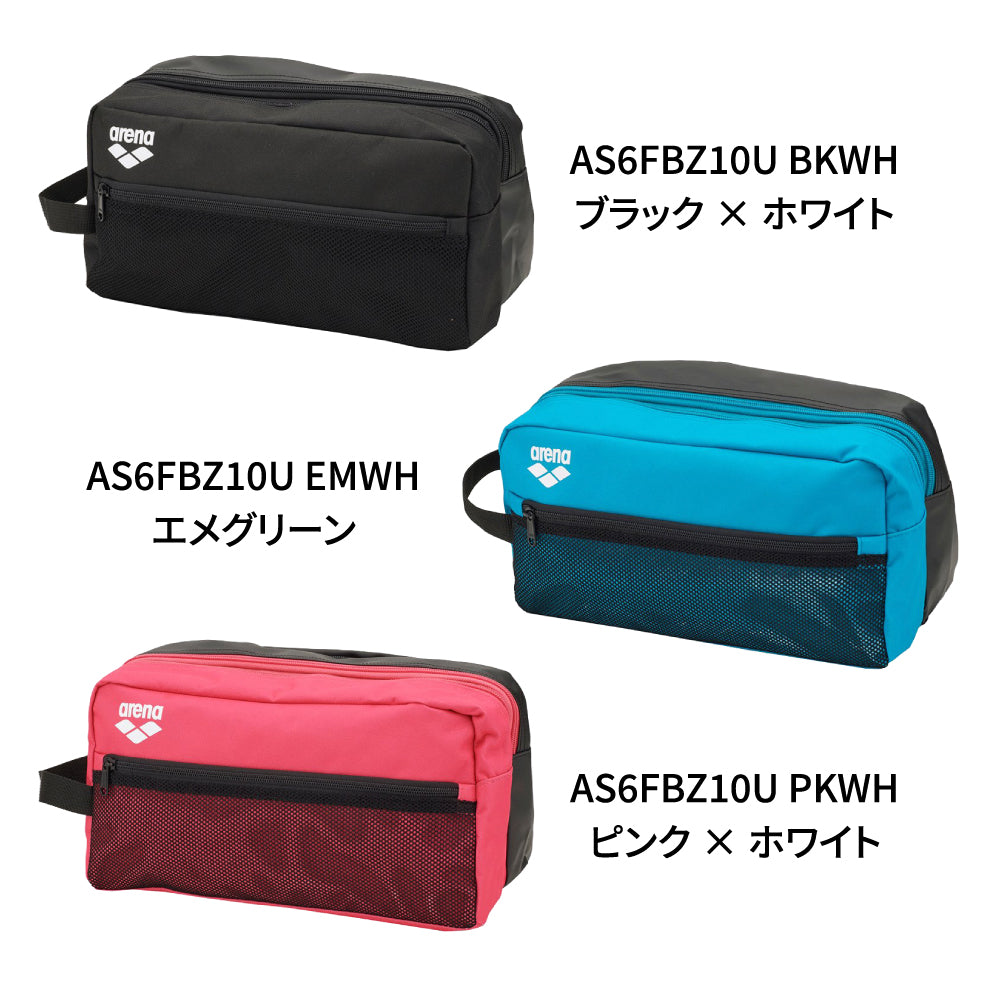 【arena（アリーナ）】水泳バッグ 2ルームバッグ 黒×白 11L AS6FBZ10U スイミングバッグ 2層式
