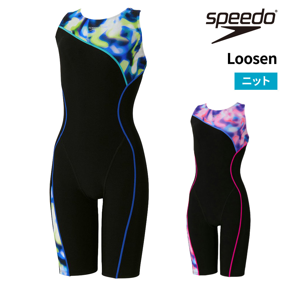【SPEEDO（スピード）】レディース フィットネス水着 水泳 パズルルースンニースキン S-LLサイズ SFW12665 フィットネス