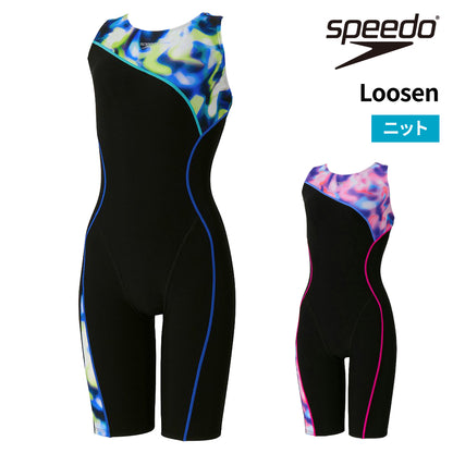 【SPEEDO（スピード）】レディース フィットネス水着 水泳 パズルルースンニースキン S-LLサイズ SFW12665 フィットネス