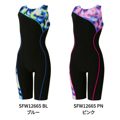 【SPEEDO（スピード）】レディース フィットネス水着 水泳 パズルルースンニースキン S-LLサイズ SFW12665 フィットネス