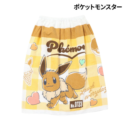 スイムタオル 水泳 タオル ポケモン ベージュ 60cm丈 PK62607 イーブイ ラップタオル 巻きタオル ラップタオル