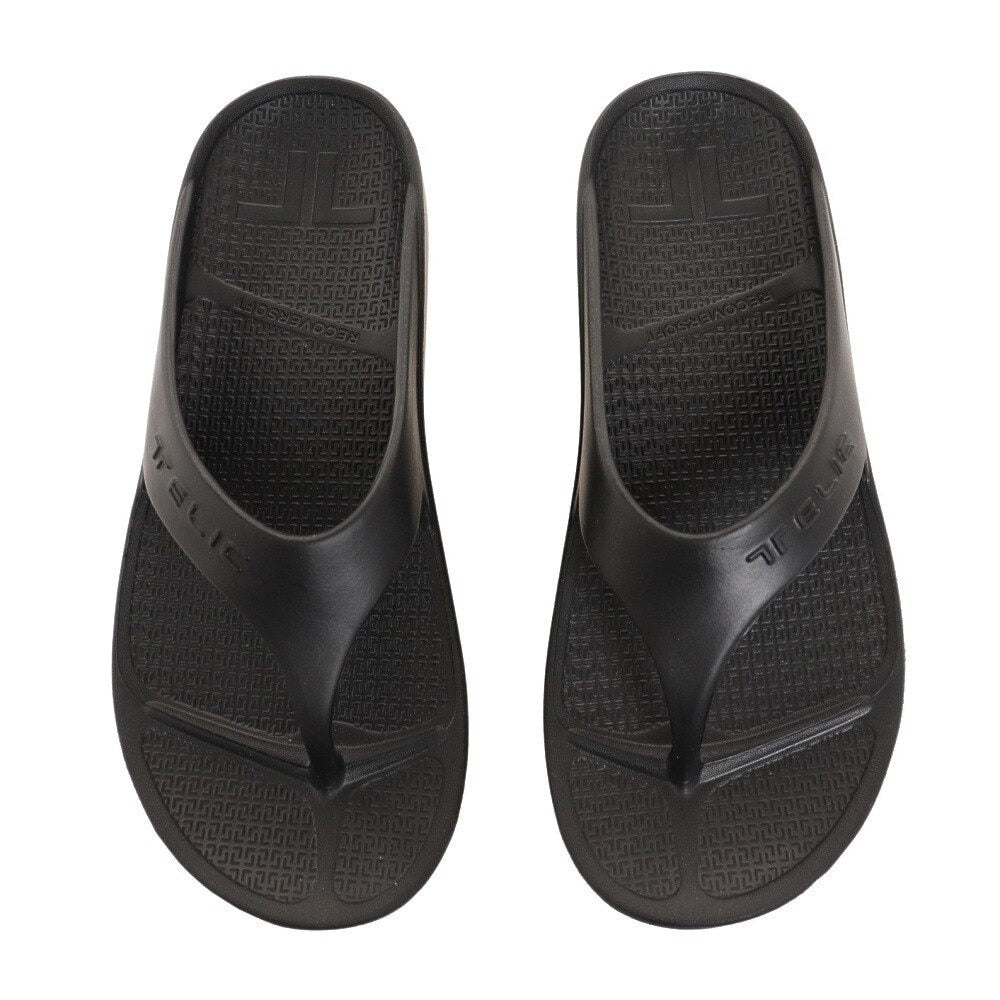 【TELIC テリック】スポーツサンダル W-FLIPFLOP BLK ブラック 鼻緒付き シャワーサンダル リカバリー レジャー ビーチ プール 厚底