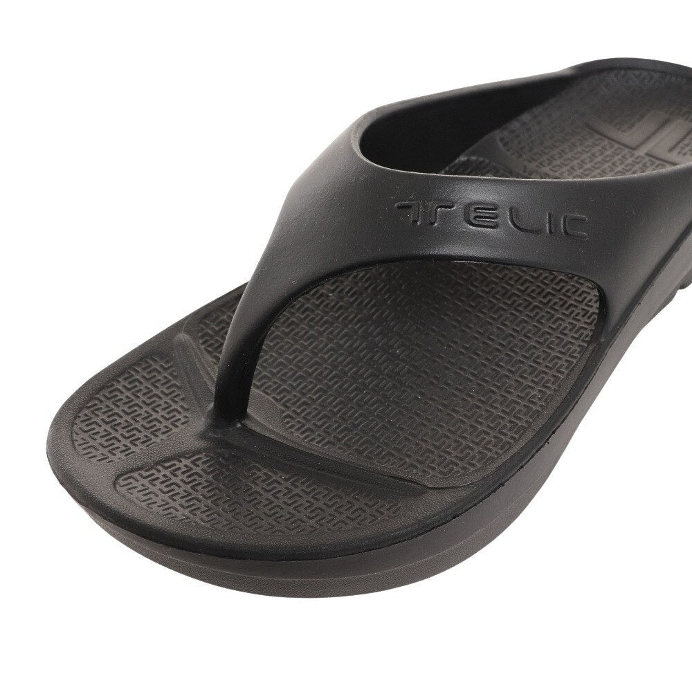 【TELIC テリック】スポーツサンダル W-FLIPFLOP BLK ブラック 鼻緒付き シャワーサンダル リカバリー レジャー ビーチ プール 厚底