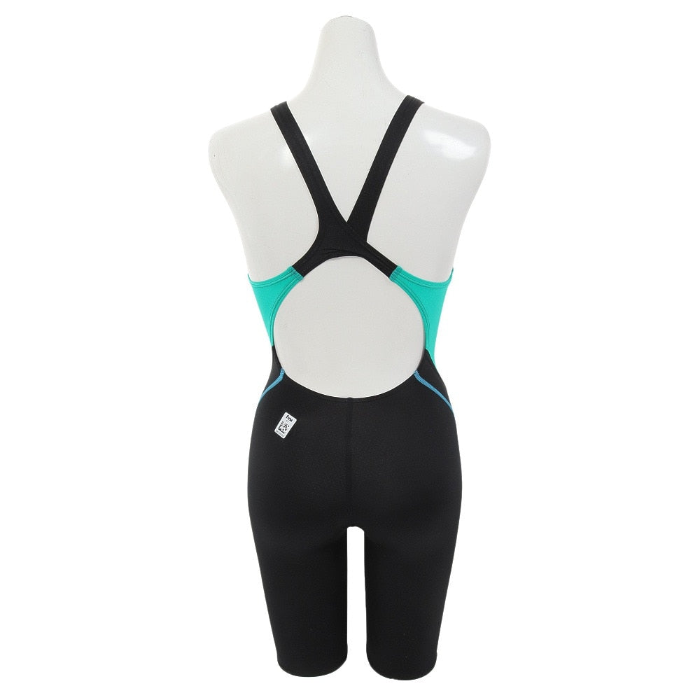 【arena（アリーナ）】レディース 競泳水着 レーシング水着 WA承認 ハーフスパッツ（オープンバック） ARN1024W BKGN