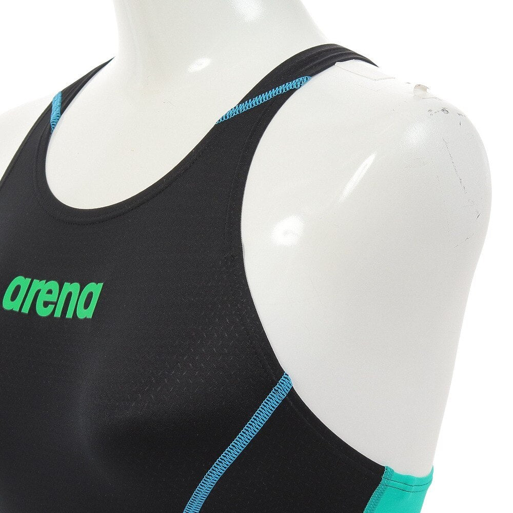 【arena（アリーナ）】レディース 競泳水着 レーシング水着 WA承認 ハーフスパッツ（オープンバック） ARN1024W BKGN